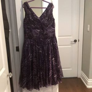 Tadashi Collection Too purple silk dress.  Size 16